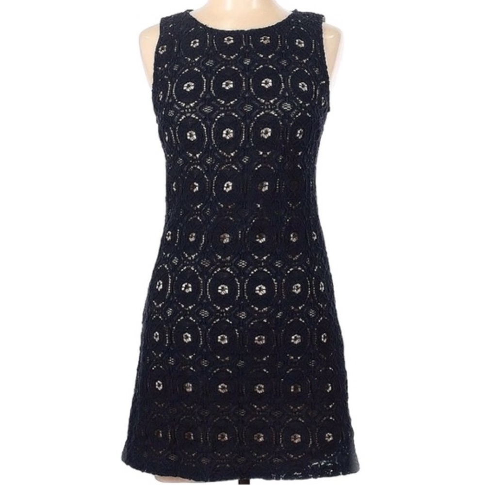 Maggie Boutique Sleeveless A-Line / Shift Dress, Navy Lace, Lightweight,‎ 8